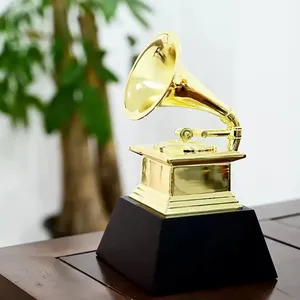 In-Stock Wholesale: High-End, High-Quality Metal Grammy Award Trophy Replica Replicas—Customizable With Engraved Logos and Text thumbnail-2