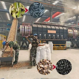Energy Saving Hazelnut Shell Palm Shell Charcoal Furnace Coconut Shell Edge Scrap Charcoal Making Machine thumbnail-1