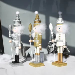 Traditional Hardwood Nutcracker King Figure Christmas Desktop Decor thumbnail-3