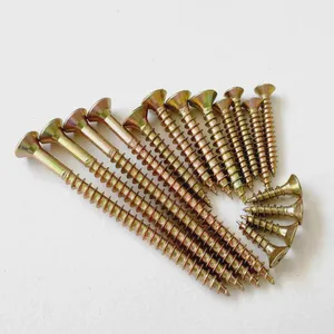 Chipboard Screws for Furniture Assembly Yellow Zinc Plated Pozi Drive High Torque Full Sizes Available thumbnail-2
