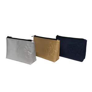 Embossed Rose PU Cosmetic Pouch thumbnail-5