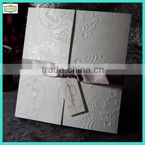 2014 White Fancy Blank Wedding Invitation Paper thumbnail-1