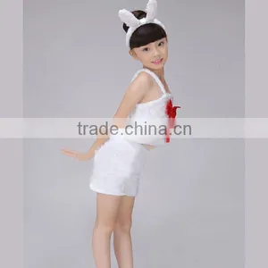 New Children's Day Cute Girls White Rabbit Summer Animal Children Dance Costume for Stage thumbnail-1