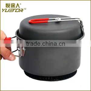 Compact Foldable Outdoor Camping Hiking Cookware Backpacking Cooking Picnic Pot Pan Bowl Set With Mesh Bag thumbnail-6