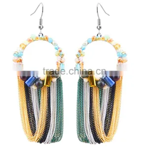 Wholesale Women Luxury Bead Tassel Earring Multicolor Beads Earring thumbnail-5