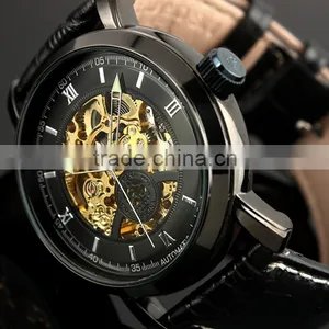 Black Full Automatic Skeleton Watch WM309 thumbnail-1