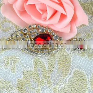 Wholesale Tear Drop Crystal Brooch Pin, Silver Toned Crystal Brooches for Wedding Dress thumbnail-1