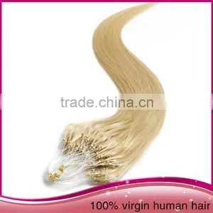 Wholesale Unprocessed Brazilian Virgin Human Hair Weaving 28"Long Straight Micro Ring Loop Hair Extension thumbnail-6