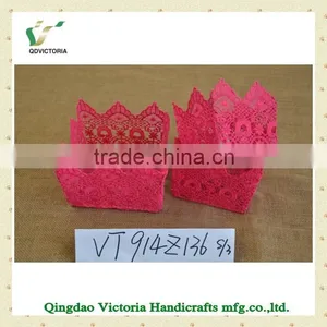 Victoria New Style Beautiful Flower Pattern Smaller Gift Lace Basket thumbnail-1