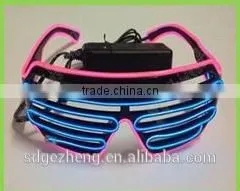 Wholesale LED Shutter Party Glasses Flashing el Wire Sunglasses With CE ROHS Approval thumbnail-2