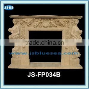 Marble Fireplace Surround With Figure Statue thumbnail-1