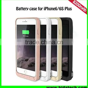 High Capacity 8200mah Backup Battery Pack Rechargeable Battery Case for Iphone 6s Case thumbnail-1