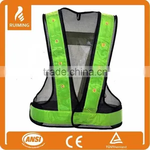 Blue Flashing Safety Vest With PVC Reflective Strip thumbnail-1