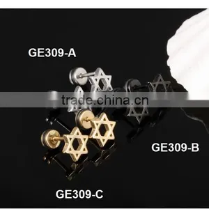 Star Shape Stud Wholesale Factory Stainless Steel Earring Man thumbnail-5
