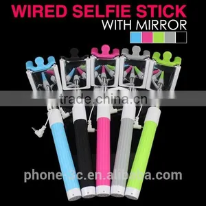 Best Seller Product 2015 Wired Foldable Selfie Stick With Mirror, Monopod Selfie Stick for Nokia Lumia 1520 thumbnail-4