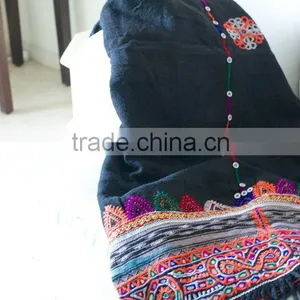 Gypsy Kutch Rabari Blanket Throw Rabari Tapestry Wall Hanging Antique Rabari Scarve Vintage Rabari Shawl thumbnail-4