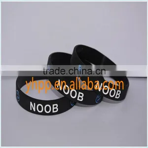 Custom LOL Noob Inside Silicone Rubber Debossed Wristband Bracelet thumbnail-1