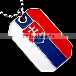 Low Price Custom Flag Dog Tags Necklaces Newly Designing Flag Dog Tag High Quality Slovakia Flag Dog Tags thumbnail-1