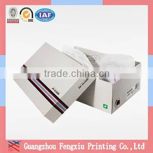 White Cardboard Shoe Box With Tissue Paper thumbnail-1