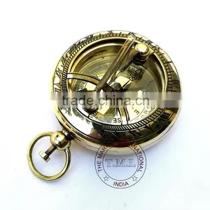 BRASS SUNDIAL COMPASS - NAUTICAL SUNDIAL COMPASS - DALVEY STYLE SUNDIAL COMPASS thumbnail-6