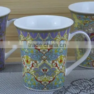 11OZ Prairie Style Flowers Decal Printed Coffee Cups, Shiny Surface New Bone China Mug, KL5004-353 thumbnail-2