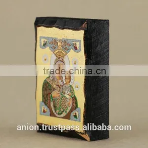 Greek & Russian Orthodox Wooden Icon. Mother God. Hodegetria. Small Size thumbnail-3