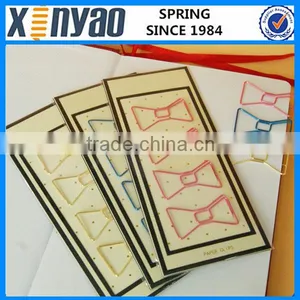 Hight Quality Promotional Gifts Custom Logo Metal Pink Gold Bow Shape Paper Clips thumbnail-1
