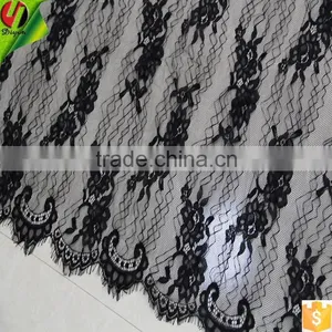 Factory Direct Cash #BY7509 Black Nylon Eyelash Fabric for Wedding Dresses thumbnail-3