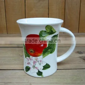 Flower and Fruit Decal Ceramic Mug for Water/ Tea/ Coffee thumbnail-1