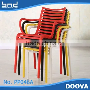 Plastic Armchair Outdoor Garden Chair Plastic Stackable Chair thumbnail-1