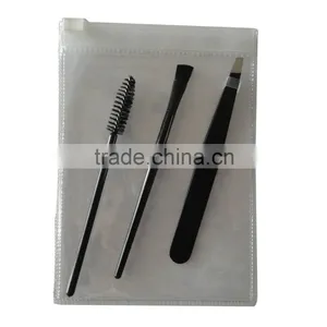Eyebrow Tweezers Kits Brow Sets 9cm Brow Kits 90mm Tweezers , 100mm Mascara Wand and 100mm Brow Brushes Into a Plastic Bag thumbnail-1