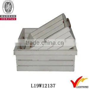 White Fruit Storage Distressed Small Wooden Crates thumbnail-1