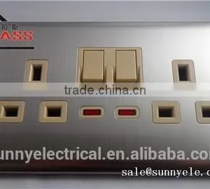 Libya Electric Light Brushed Stainless Wall Switch and Socket thumbnail-2