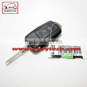 High Quatity Car Key for vw Romote Button Key Shell for 1J0 959 753 DJ vw Flip Remote Key Shell thumbnail-3