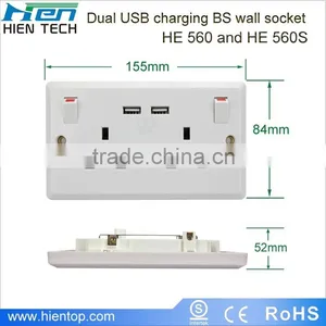 BS 13A Universal Socket Outlet 2 Gang UK Standard Electric Socket With USB thumbnail-5