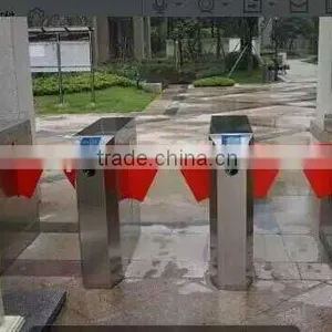Simple Design Pedestrian Access Control 304 Stainless Steel Flap Barrier Turnstile thumbnail-2