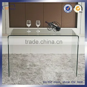 Luxury Wall Mounted Curved Glass Console Table thumbnail-1