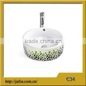 C34 Hot Selling Good Quality Decal Basin, Counter Top Wash Basin thumbnail-1