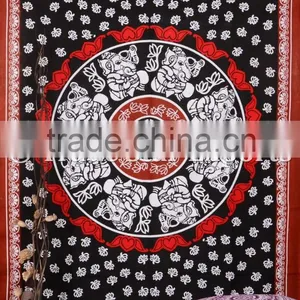Twin Size Lord Ganesha With Lotus Flower Mandala Holy Wall Art Bohmian Hippie Ethnic Home Decorative Tapestry thumbnail-6