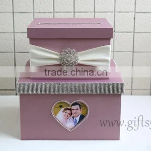 Elegant Wedding Box With Heart Shape Photo Frame Custom Made thumbnail-1