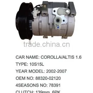 High Quality A/C Compressor For TOYOTA COROLLA / ALTIS 1.6 10S15L,88320-02120 thumbnail-1
