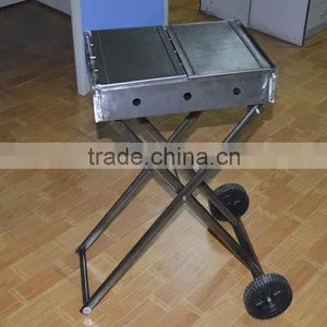Commercial Mobile Grill Cart Table BBQ Grills From China thumbnail-2