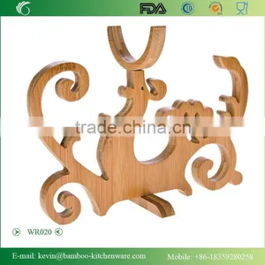 WR020/Folding Bamboo Wine Rack Woodwine Bottle Display Rack OEM Novelty Wine Rack Manufacturer thumbnail-1