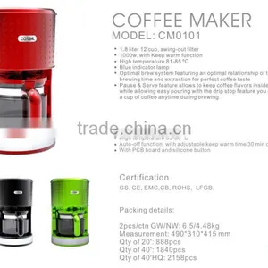 Coffee Machine/10-12cup Dots Desigh Electric Drip Coffee Maker With CE, CB, GS, ROHS, EMC, LFGB thumbnail-3