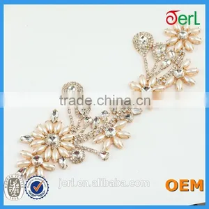 2016 New Style Wholesale Bridal Rhinestone Appliques for Wedding Dress thumbnail-2