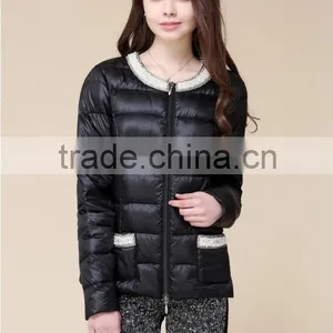 2015 Fashion 100%polyamide Softshell Foldable Black Winter Parka Coats Woman thumbnail-4