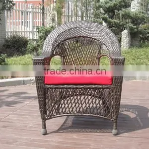 Chinese Style Round Rattan Cane Sofa Set 4Pcs thumbnail-4