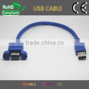 Blue Usb 3.0 Panel Mount Cable With Ear thumbnail-1