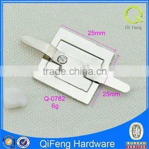 Q-0782 Metal Labels and Tags for Handbag Silver Quadrate Logo Plate thumbnail-3