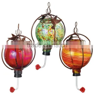 Grasslands Road Hand Blown Glass Hummingbird Feeder Assortment, 6-Inch, Set of 3 thumbnail-1